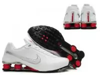 chaussures sport nike shox promos r4 m301 blanc-argent rouge taille 41-46